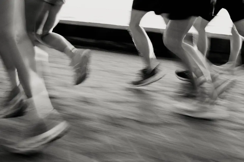 Runners laughing after the run